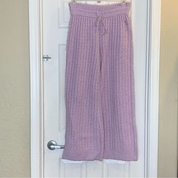 Out From Under Urban Outfitters Mina Cable Knit Pants Lavender Size Medium - Picture 2 of 11